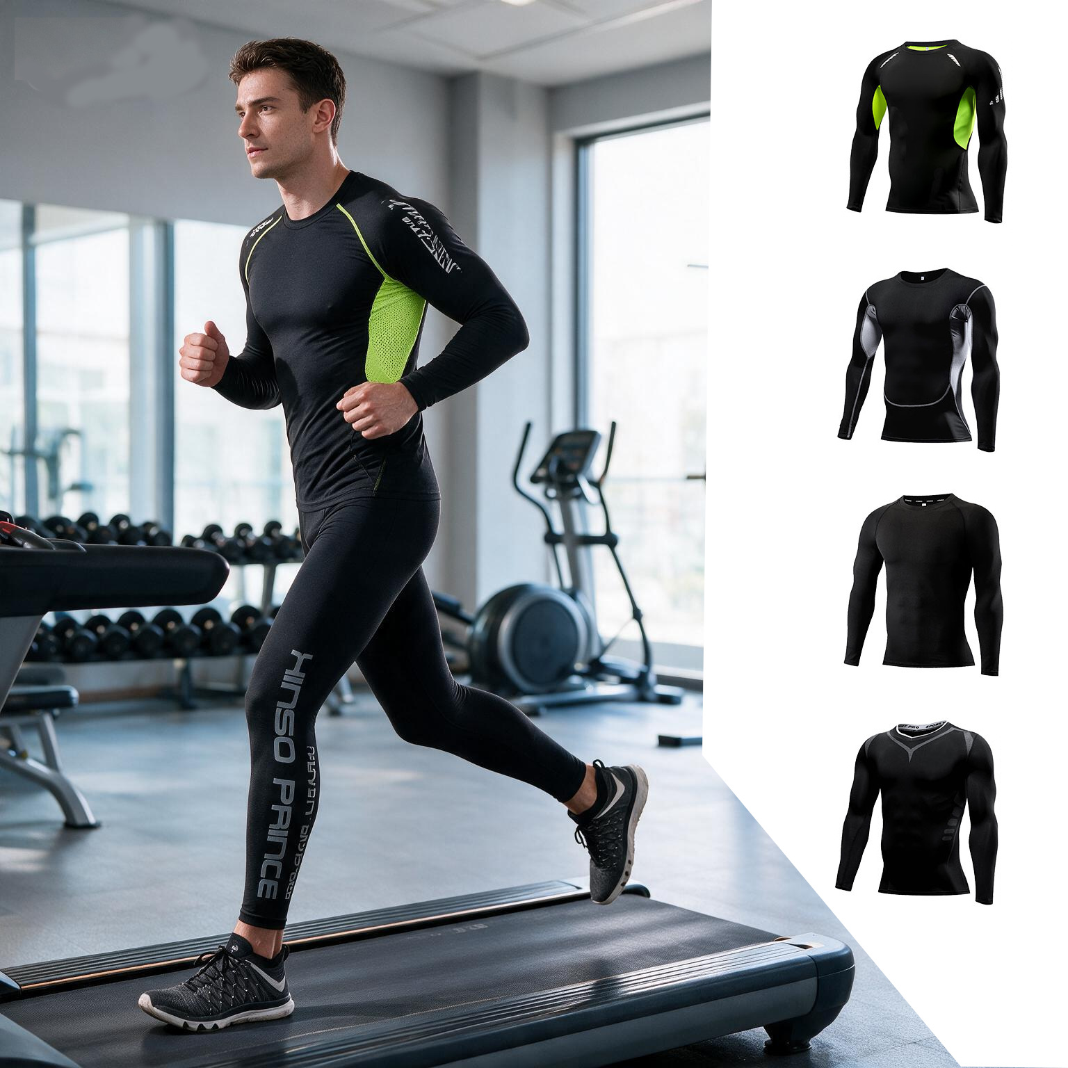 Yoga Fitness Kit - Мужской компрессионный спортивный костюм 2026, эластичные
